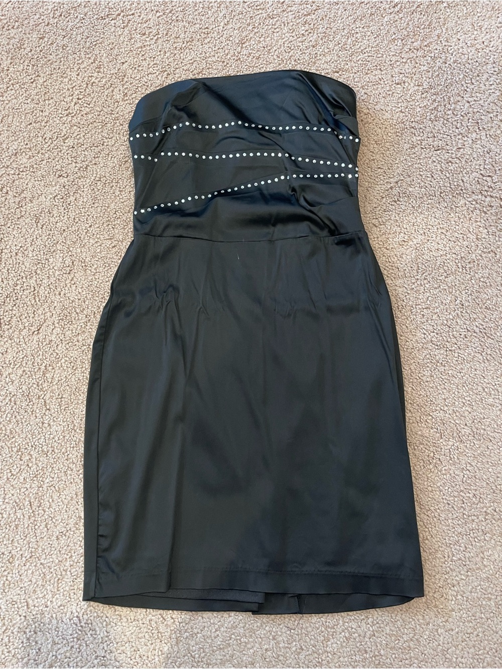 ROULETTE Retro Y2K Embellished Stud Cocktail Tube Black Mini Dress